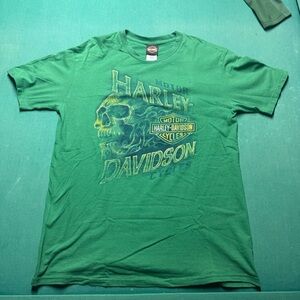 Harley-Davidson Men's Green Skull Tee